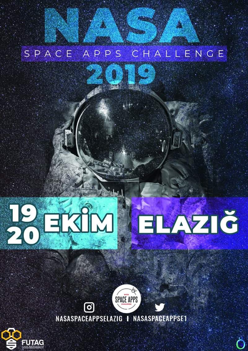 ELAZIĞ BİLİM MERKEZİ 2019 NASA SPACE APPS CHALLENGE'A (NASA UZAY UYGULAMALARI YARIŞMASI) EV SAHİPLİĞİ YAPIYOR!